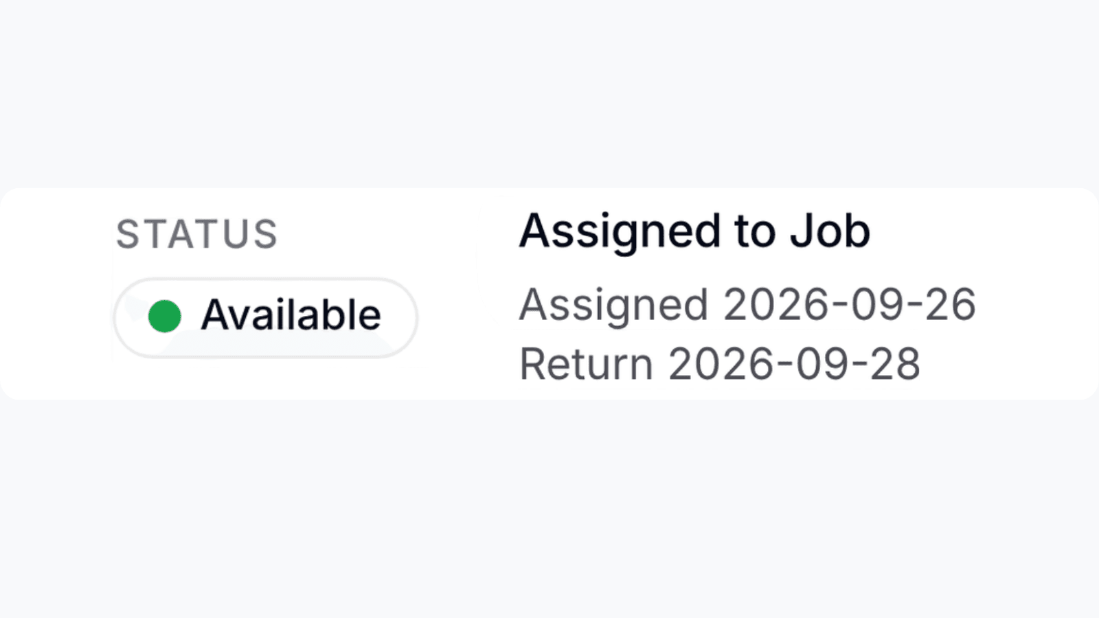 Unit 1085 in PortaPro: Available in the Main Yard today, and already assigned to a job from Sep 26 to Sep 28.